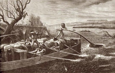 Fur Boat on Missouri - 1886