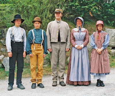 Kleidung Siedler - um 1860