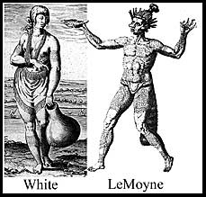 John White 1585 - Le Moyne 1564