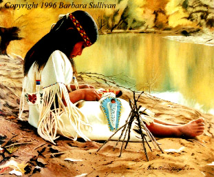 Plains-Apache - Mädchen mit Puppe - Barbara Sullivan